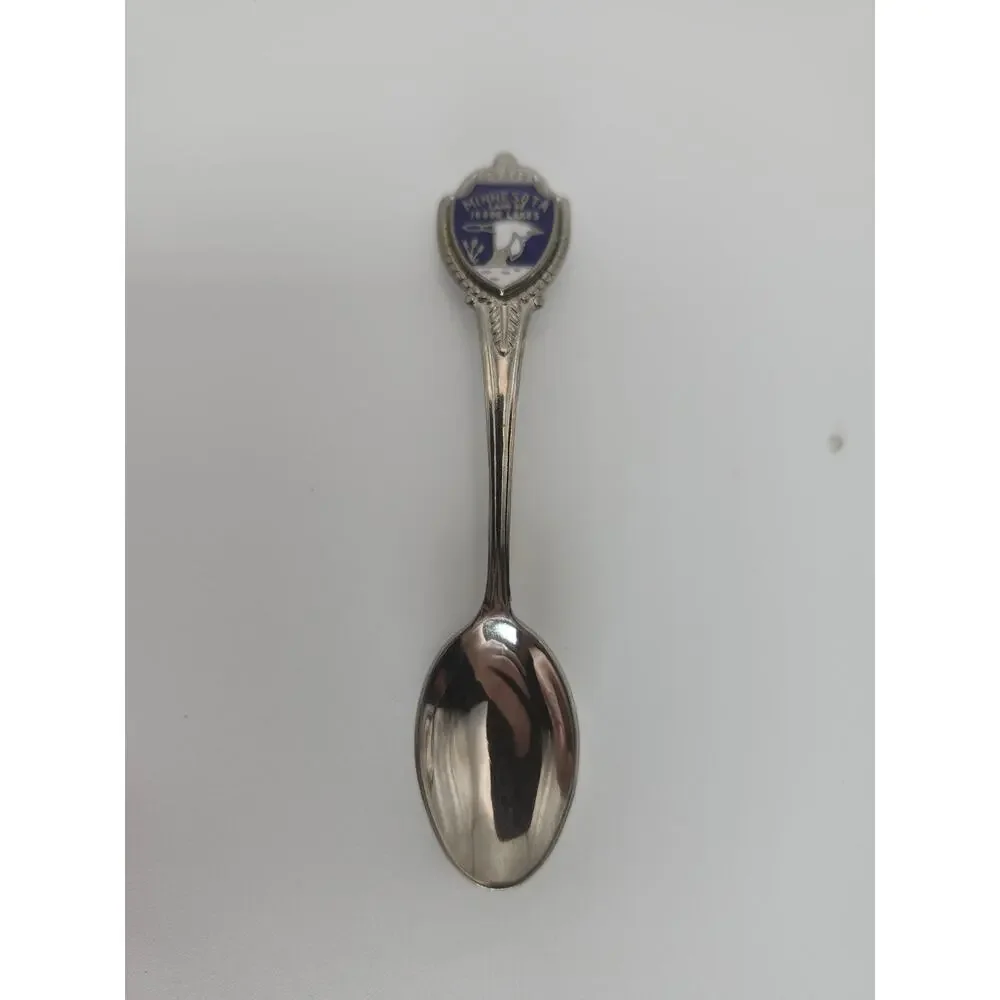 Lot 5 Minnesota Enamel Souvenir Collector Spoons Stainless Steel Travel Gift